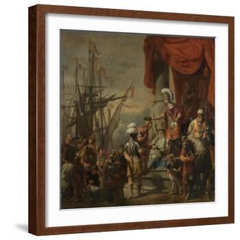 Aeneas at the Court of Latinus-Ferdinand Bol-Framed Art Print