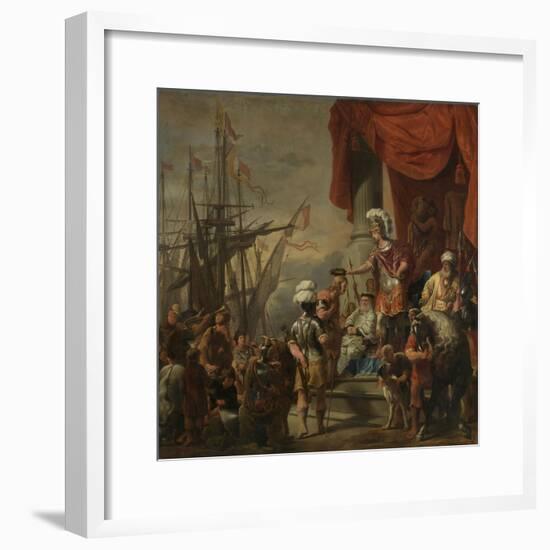 Aeneas at the Court of Latinus-Ferdinand Bol-Framed Art Print