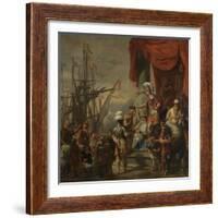 Aeneas at the Court of Latinus-Ferdinand Bol-Framed Art Print
