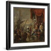 Aeneas at the Court of Latinus-Ferdinand Bol-Framed Art Print