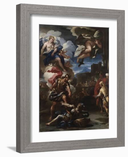 Aeneas Defeats Turnus, 1688-Luca Giordano-Framed Giclee Print