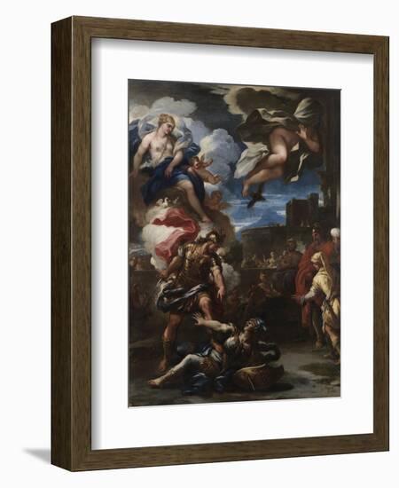 Aeneas Defeats Turnus, 1688-Luca Giordano-Framed Giclee Print