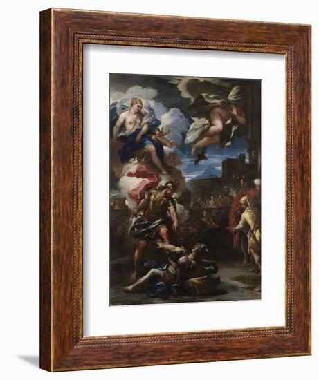 Aeneas Defeats Turnus, 1688-Luca Giordano-Framed Giclee Print