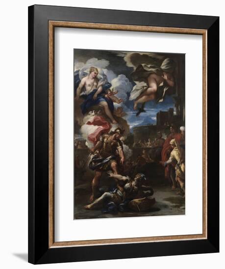 Aeneas Defeats Turnus, 1688-Luca Giordano-Framed Giclee Print