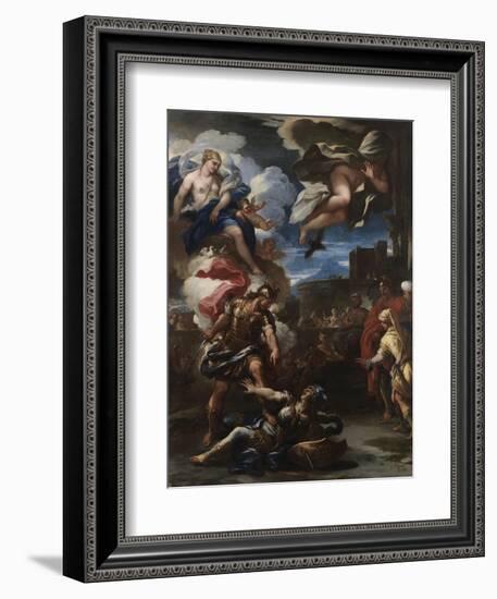 Aeneas Defeats Turnus, 1688-Luca Giordano-Framed Giclee Print