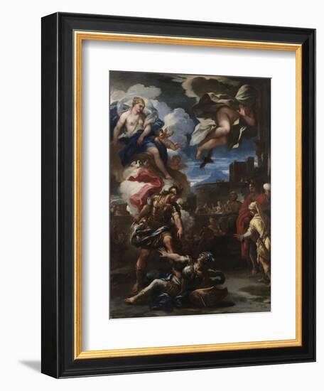 Aeneas Defeats Turnus, 1688-Luca Giordano-Framed Giclee Print