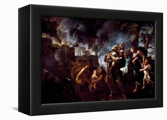 Aeneas Fleeing Troy, 1675-1680 (Painting)-Luca Giordano-Framed Premier Image Canvas