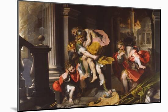 Aeneas' Flight from Troy, 1598 (Oil on Canvas)-Federico Fiori Barocci or Baroccio-Mounted Giclee Print