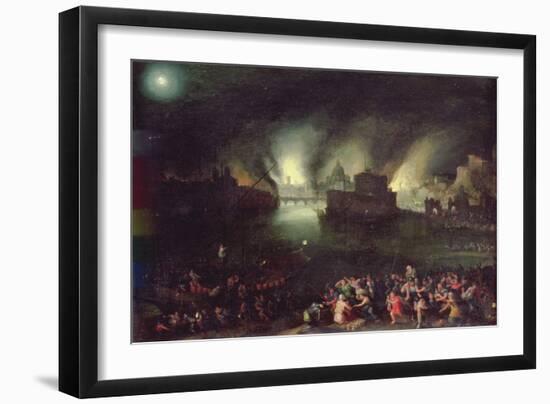 Aeneas Rescuing Anchises from the Sack of Troy (Oil on Copper)-Jan the Elder Brueghel-Framed Giclee Print