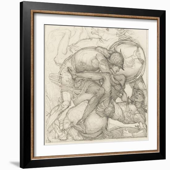 Aeneas Slaying Mezentius, 1873-Edward Burne-Jones-Framed Giclee Print