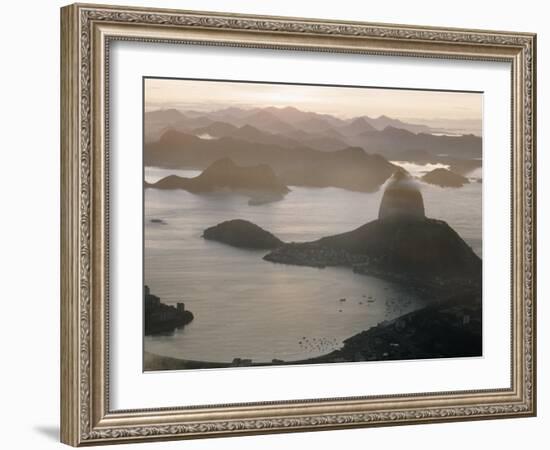 Aerial at Dusk of Sugar Loaf Mountain and Rio de Janeiro-Dmitri Kessel-Framed Photographic Print