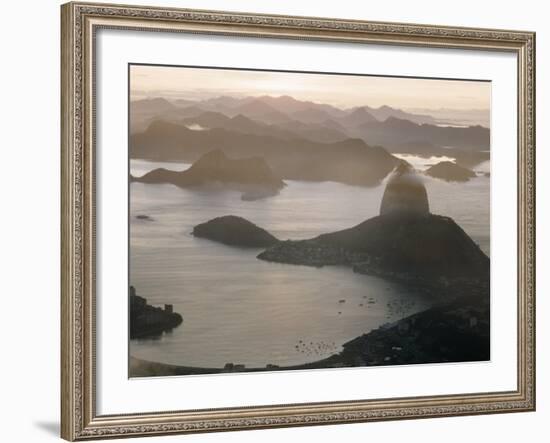 Aerial at Dusk of Sugar Loaf Mountain and Rio de Janeiro-Dmitri Kessel-Framed Photographic Print