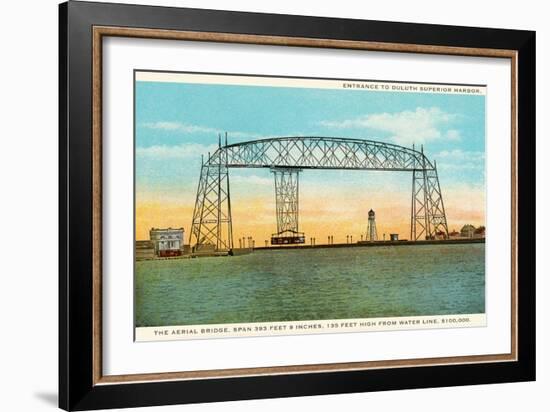 Aerial Bridge, Duluth Harbor, Michigan-null-Framed Art Print