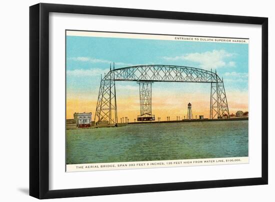 Aerial Bridge, Duluth Harbor, Michigan-null-Framed Art Print
