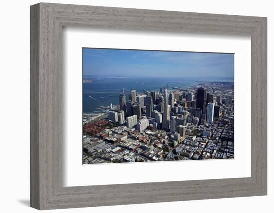 Aerial Cityscape of Downtown San Francisco, California-David Wall-Framed Photographic Print