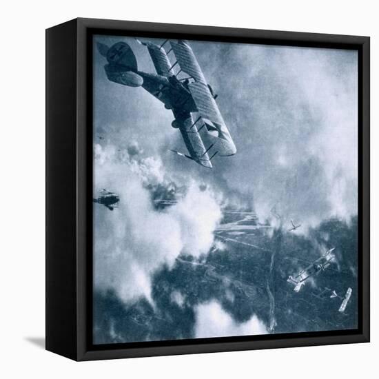 Aerial Combat on the Western Front, World War One-German photographer-Framed Premier Image Canvas