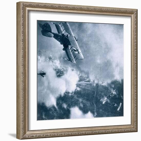 Aerial Combat on the Western Front, World War One-German photographer-Framed Giclee Print