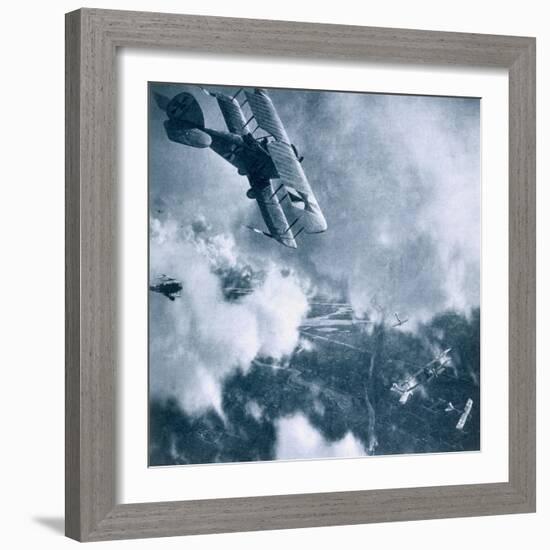 Aerial Combat on the Western Front, World War One-German photographer-Framed Giclee Print