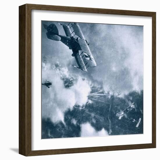 Aerial Combat on the Western Front, World War One-German photographer-Framed Giclee Print