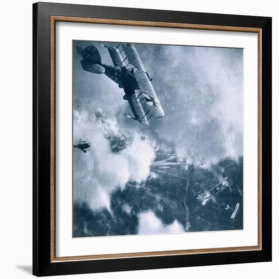 Aerial Combat on the Western Front, World War One-German photographer-Framed Giclee Print