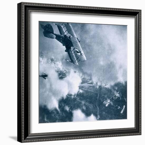 Aerial Combat on the Western Front, World War One-German photographer-Framed Giclee Print