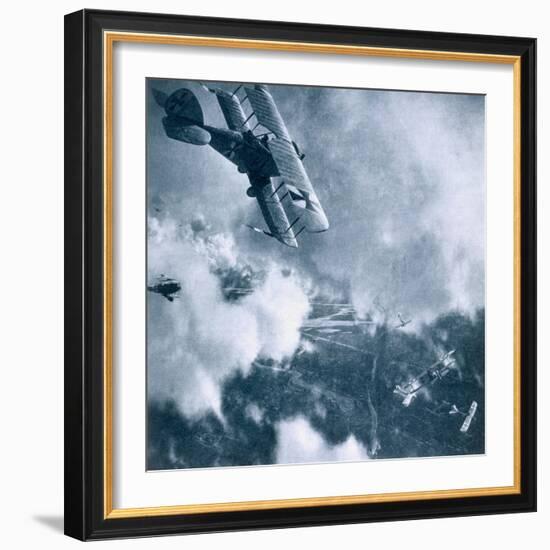 Aerial Combat on the Western Front, World War One-German photographer-Framed Giclee Print