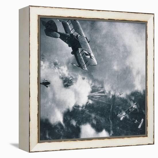 Aerial Combat on the Western Front, WWI Photogravure-Stapleton Collection-Framed Premier Image Canvas