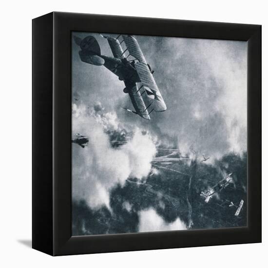 Aerial Combat on the Western Front, WWI Photogravure-Stapleton Collection-Framed Premier Image Canvas