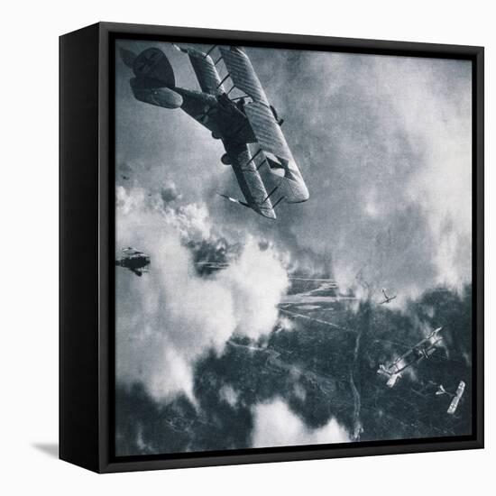 Aerial Combat on the Western Front, WWI Photogravure-Stapleton Collection-Framed Premier Image Canvas