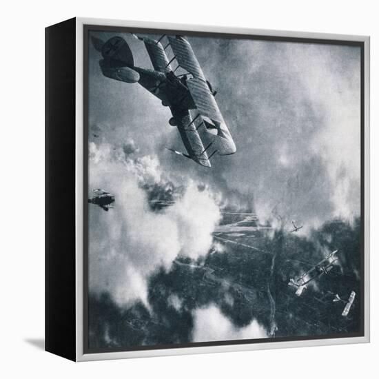 Aerial Combat on the Western Front, WWI Photogravure-Stapleton Collection-Framed Premier Image Canvas