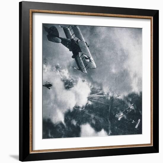 Aerial Combat on the Western Front, WWI Photogravure-Stapleton Collection-Framed Photographic Print