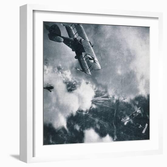 Aerial Combat on the Western Front, WWI Photogravure-Stapleton Collection-Framed Photographic Print