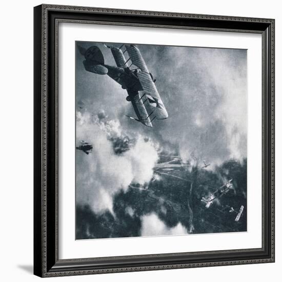 Aerial Combat on the Western Front, WWI Photogravure-Stapleton Collection-Framed Photographic Print