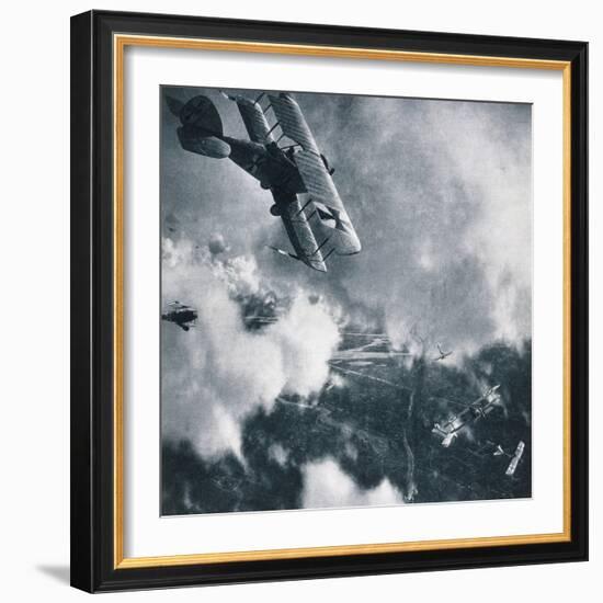 Aerial Combat on the Western Front, WWI Photogravure-Stapleton Collection-Framed Photographic Print