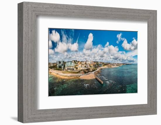 Aerial drone panoramic view of promenade in Cascais, on the Portuguese Riveira-Alexandre Rotenberg-Framed Photographic Print