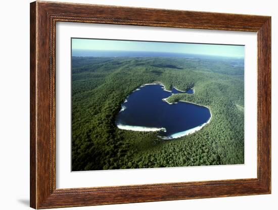 Aerial Lake Mckenzie (Boorangoora) a Perched Lake-null-Framed Photographic Print