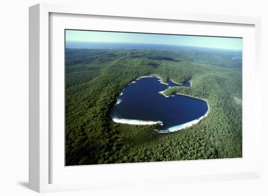 Aerial Lake Mckenzie (Boorangoora) a Perched Lake-null-Framed Photographic Print