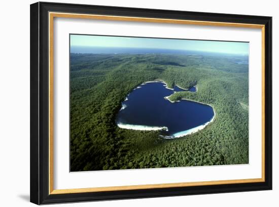 Aerial Lake Mckenzie (Boorangoora) a Perched Lake-null-Framed Photographic Print