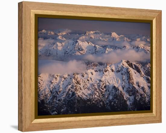 Aerial Landscape, Olympic Mountains, Olympic National Park, Washington State, USA-Colin Brynn-Framed Premier Image Canvas