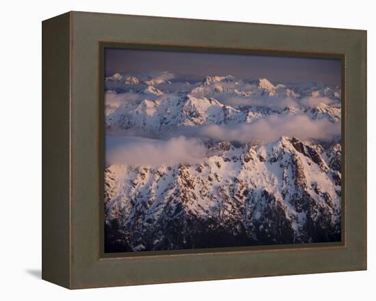 Aerial Landscape, Olympic Mountains, Olympic National Park, Washington State, USA-Colin Brynn-Framed Premier Image Canvas