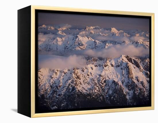 Aerial Landscape, Olympic Mountains, Olympic National Park, Washington State, USA-Colin Brynn-Framed Premier Image Canvas