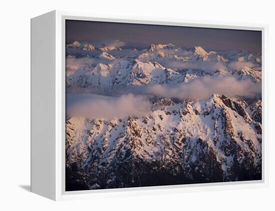 Aerial Landscape, Olympic Mountains, Olympic National Park, Washington State, USA-Colin Brynn-Framed Premier Image Canvas