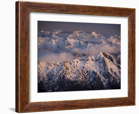 Aerial Landscape, Olympic Mountains, Olympic National Park, Washington State, USA-Colin Brynn-Framed Photographic Print