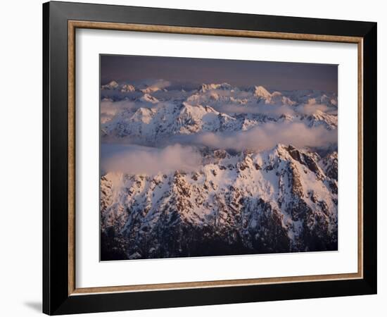 Aerial Landscape, Olympic Mountains, Olympic National Park, Washington State, USA-Colin Brynn-Framed Photographic Print