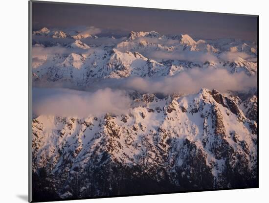 Aerial Landscape, Olympic Mountains, Olympic National Park, Washington State, USA-Colin Brynn-Mounted Photographic Print