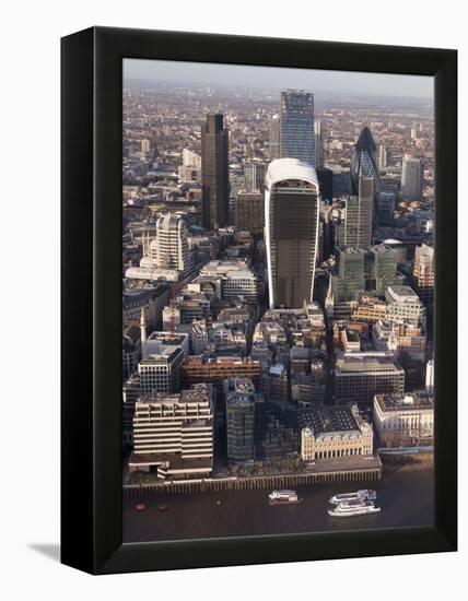 Aerial London Cityscape Dominated by Walkie Talkie Tower, London, England, United Kingdom, Europe-Charles Bowman-Framed Premier Image Canvas