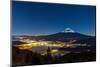 Aerial Mount Fuji with Kawaguchiko Lake at Night-vichie81-Mounted Photographic Print