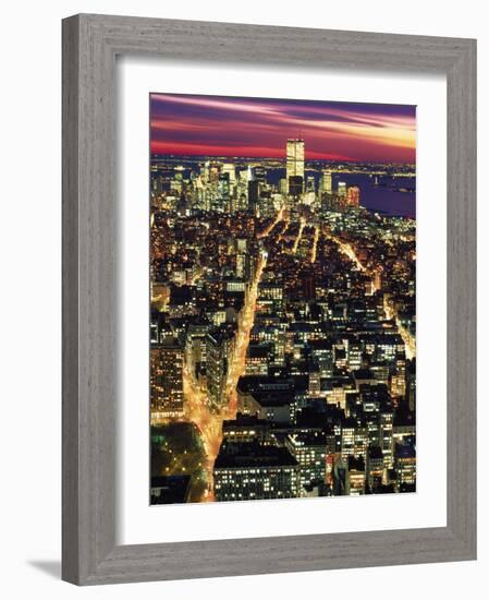 Aerial Night Shot of NYC-Rudi Von Briel-Framed Photographic Print