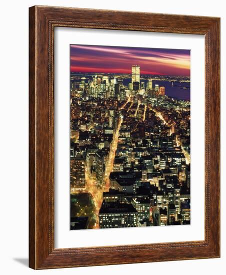 Aerial Night Shot of NYC-Rudi Von Briel-Framed Photographic Print