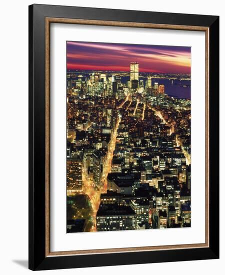 Aerial Night Shot of NYC-Rudi Von Briel-Framed Photographic Print